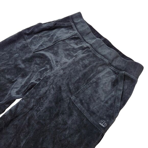 Vtg Juicy Couture L Y2k Tracksuit Pants Embroidered Black Velour Brittany Spears - Picture 3 of 8